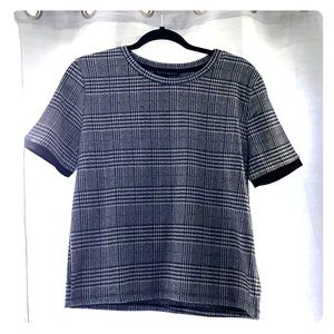 Plaid Black and White Blouse